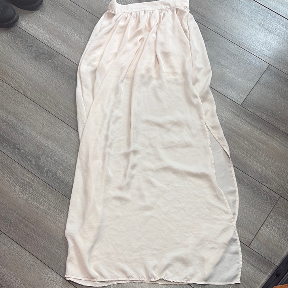 SM337 Streetwear Society Pink Midi Slip Skirt Resort Wear
